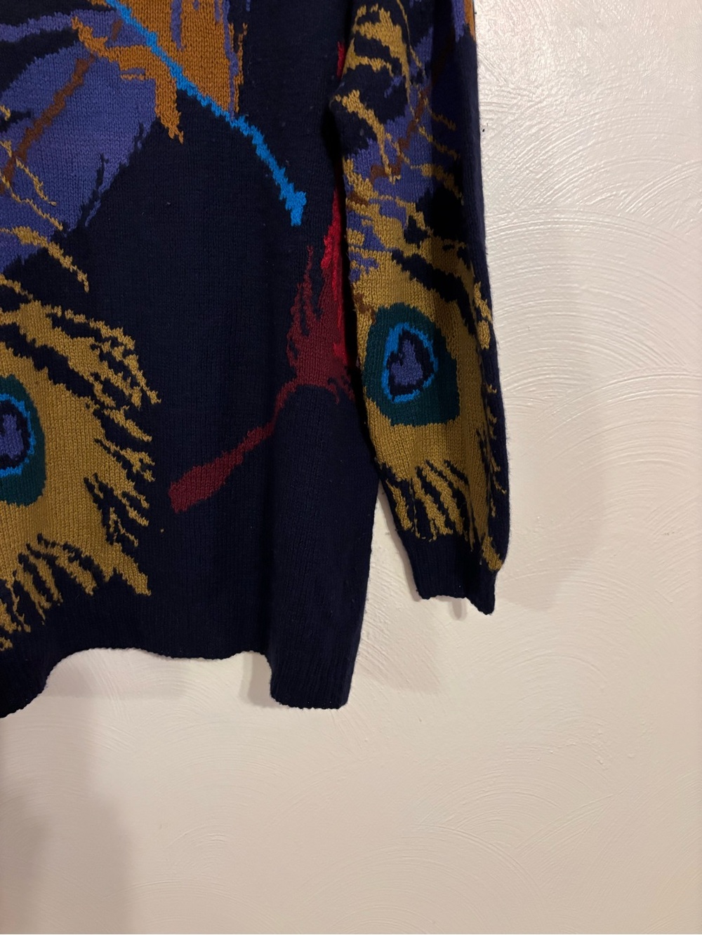 Perry Ellis Vintage 100% Cashmere Abstract Sweater L - Picture 6 of 7